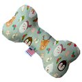 Mirage Pet Products Gray Christmas Party Canvas Bone Dog Toy 6 in. 1287-CTYBN6